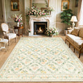 Beige Floral Area Rug